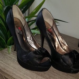 Satin Peeptoe Heel